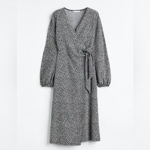 H&M Floral Cottagecore Midi Wrap Dress Size XL